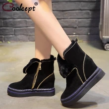

Coolcept Women Mid Calf Boots Thick Fur Warm Winter Woman Shoes Thick Soles Short Boots Fashion Shoes Ladies Footwear Size 35-39