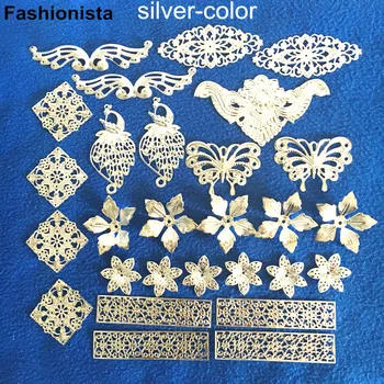 

Mix Silver-color Jewelry Accessories,Metal Filigree Wings,Flowers,Butterfly,Oranments For Scrapbook,DIY Jewelry Supplies,Samples