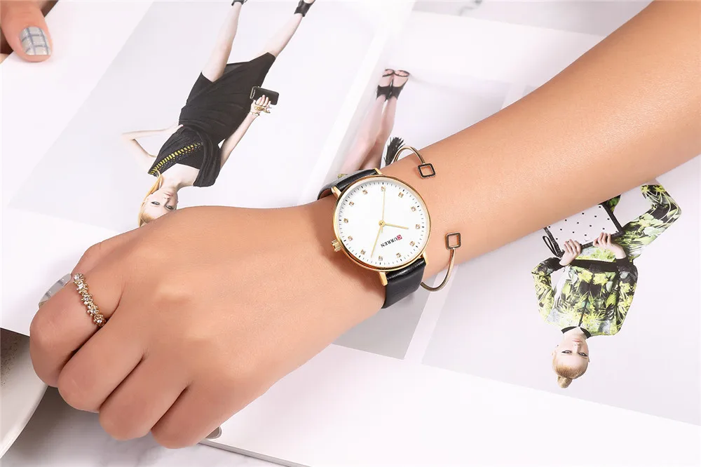 CURREN простой стиль женские часы Роскошные Модные кварцевые наручные часы Прямая поставка ulzzang Брендовые женские часы montre femme