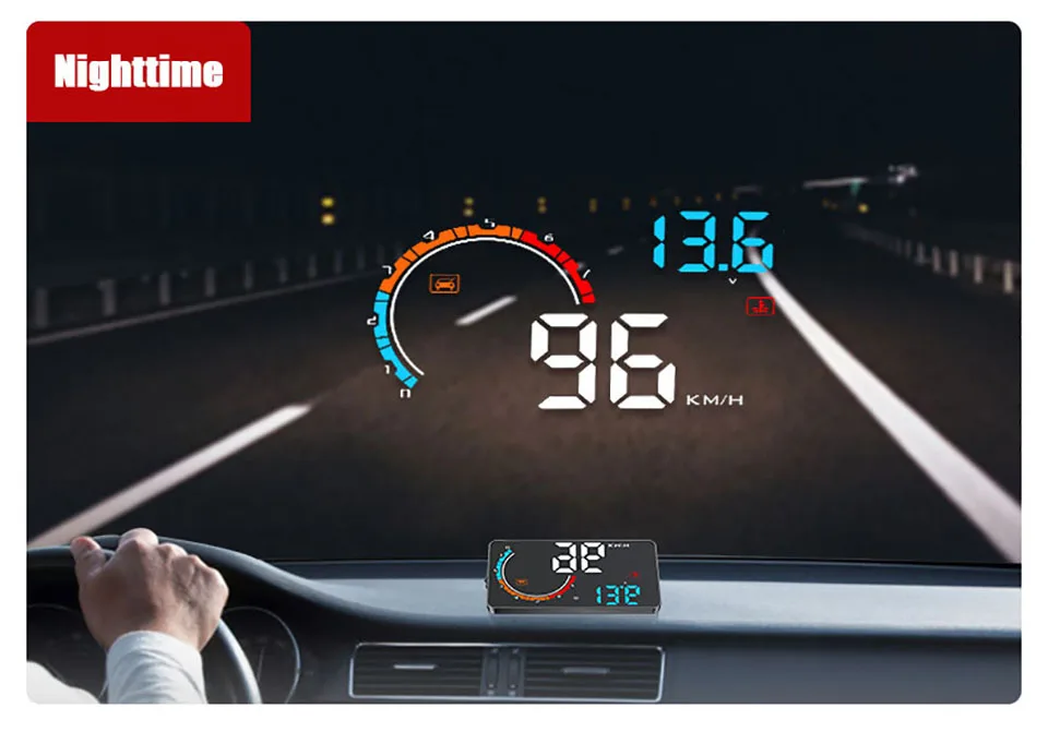 VJOYCAR 2019 Новый D2500 2 в 1 HD HUD OBD2 бортовой компьютер светодиодный gps автомобили Спидометр лобовое стекло проектор износ автомобиля сигнализации