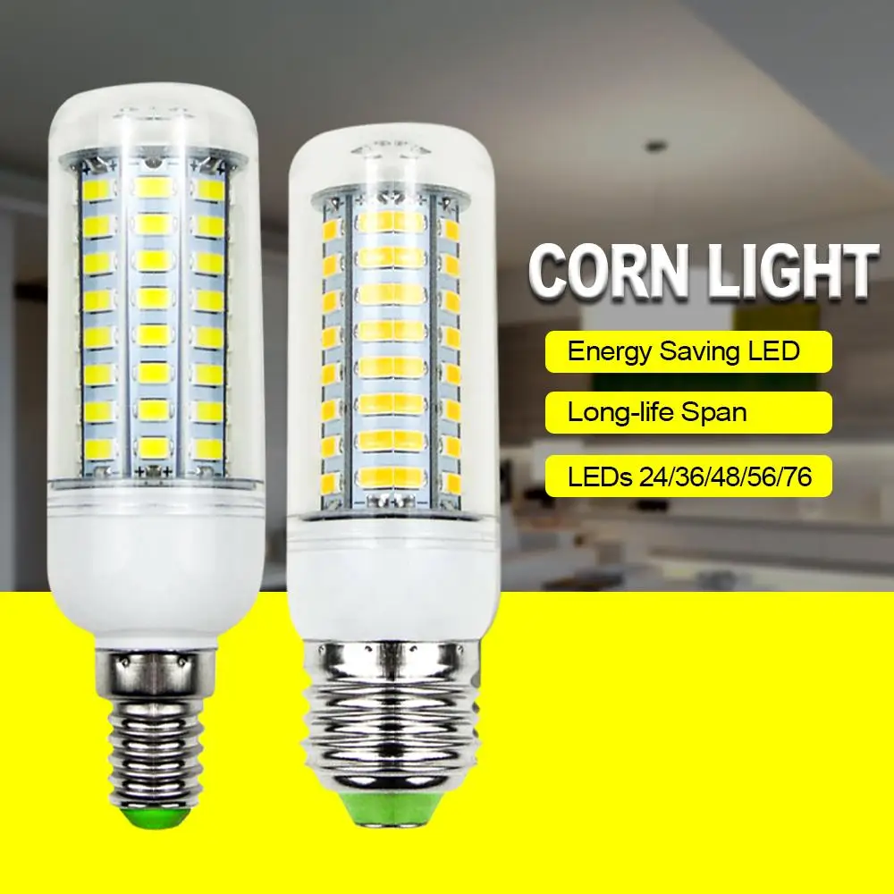 

E27 LED Lamp E14 SMD5736 LED Bulb AC 110V 220V LED Corn Light 24 36 48 56 69 72leds for Living Room Ampoule Led Candle Bulb