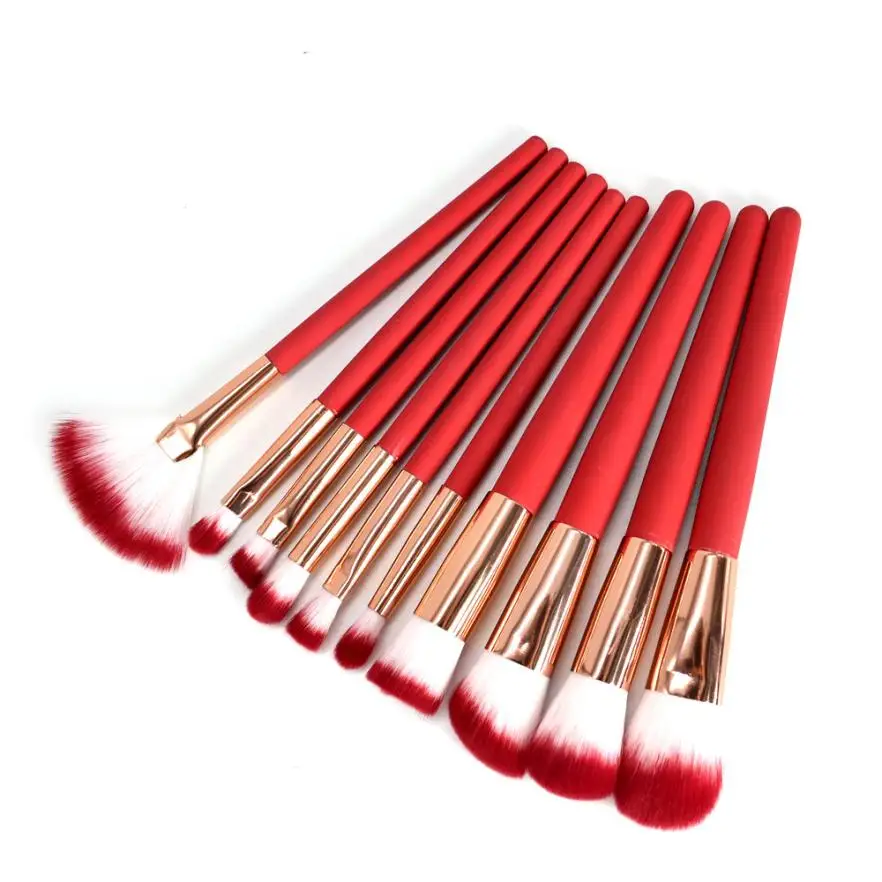 10pcs Makeup Brushes sets foundation Plastic handle makeup brushes kits