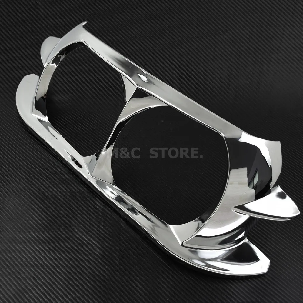 Motorcycle Dual Headlight ABS Fairing Trim Bezel Scowl Cover Black/Chrome For Harley Touring Road Glide Customs 2015 2019|Накладки и