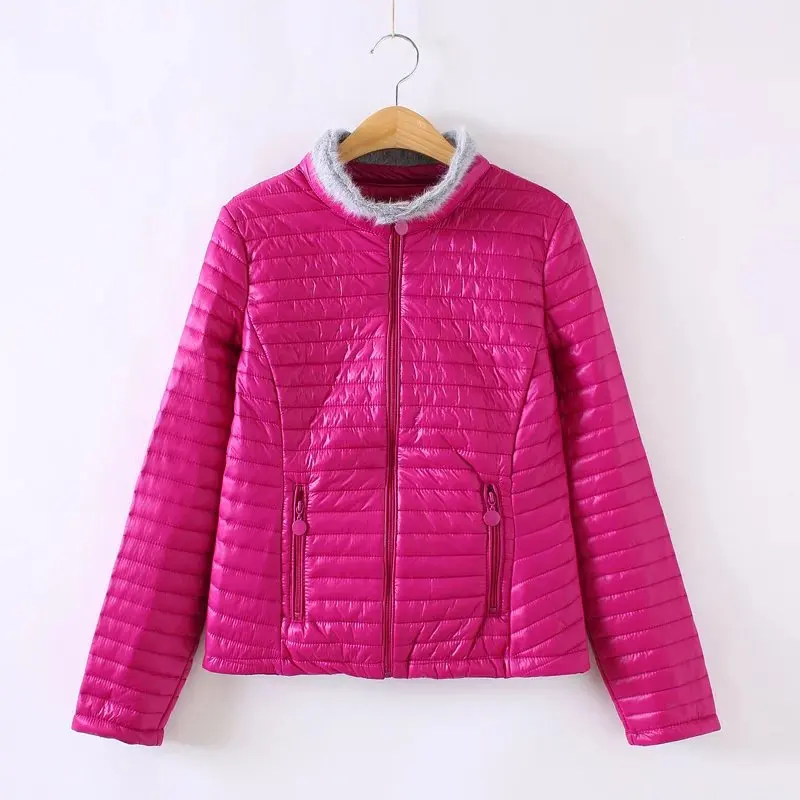 

Fall winter women lightweight coat Wool collar large yards warm padded slim student cotton surg women clothing coats Parkas