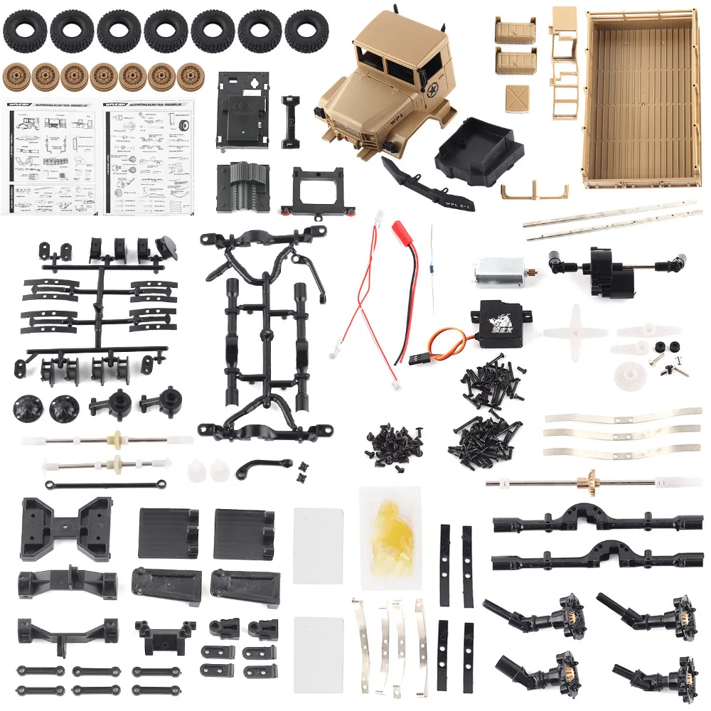 

1/16 KIT WPL B-16 Car Remote Control Military RC Car Toy 6WD Off Road Vehicle Climbing Army Truck RC Crawler Dropshipping