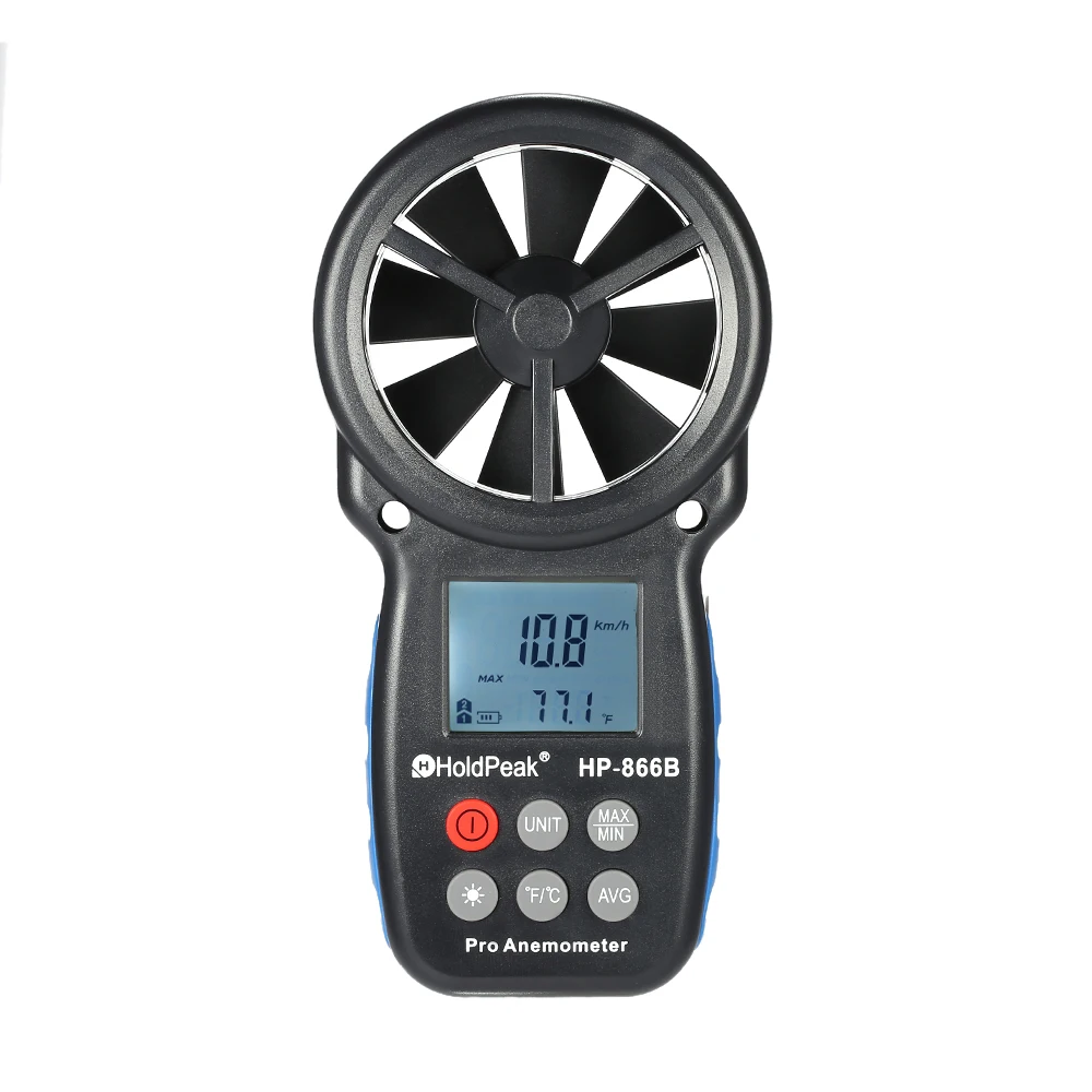

HoldPeak HP-866B Mini LCD Digital Anemometer thermometer Wind Speed Air Velocity Temperature tester anemometro with Backlight