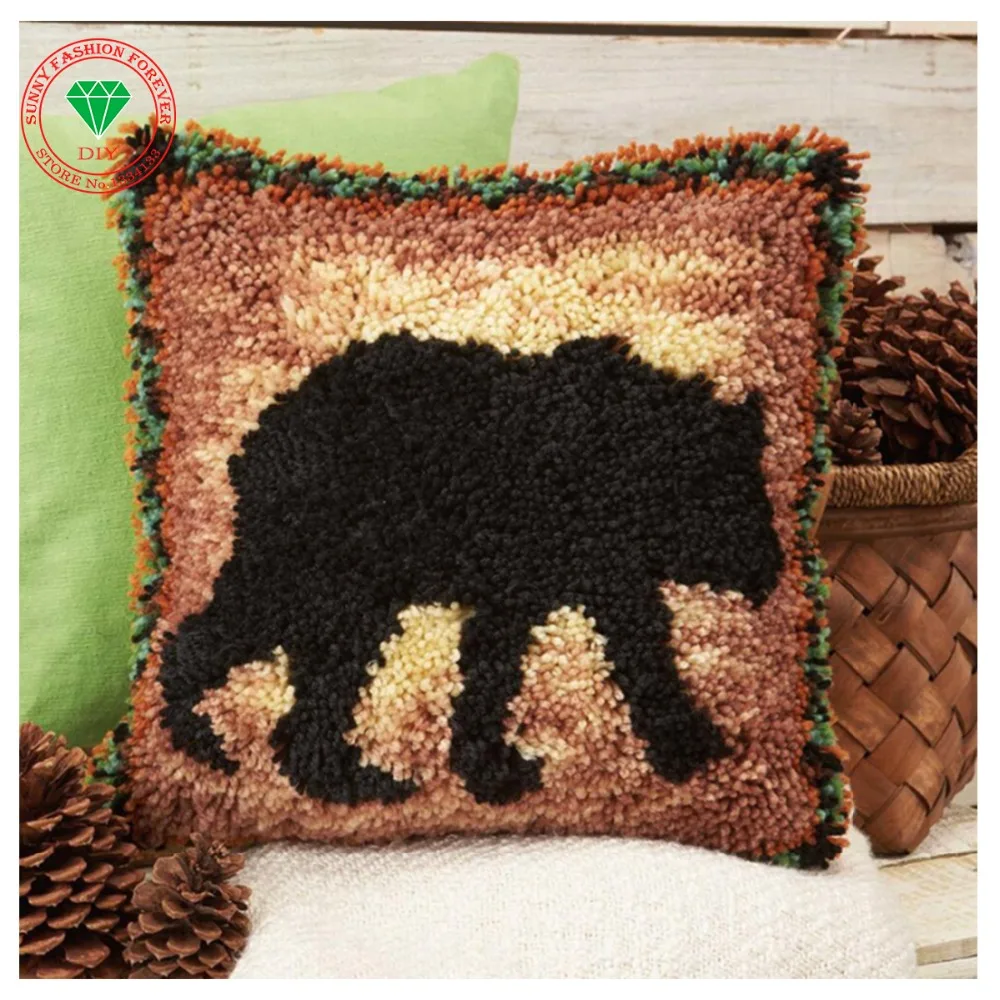 Diy Pillow Cushion Decor Carpet Latch Hook Rug Kits Pillowcase Home