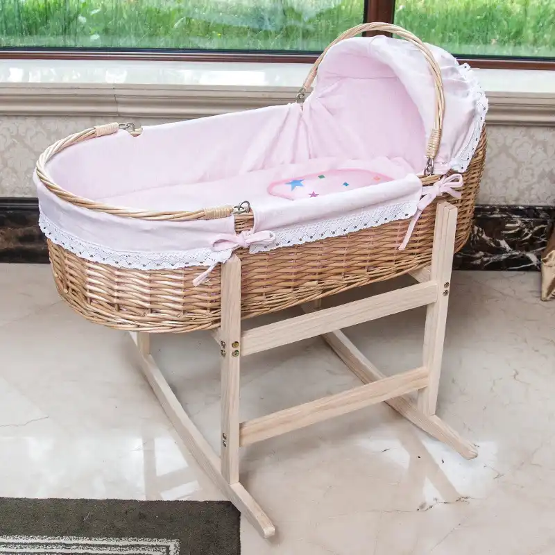 wooden baby cradle