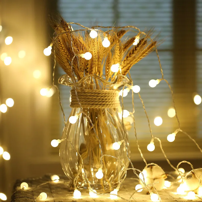 YIYANG, новинка 1,5 м, праздничная сказочная гирлянда, светодиодный шар, гирлянда, рождественские, свадебные, домашний декор, украшение, лампы на батарейках
