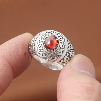 

BESTLYBUY Vintage Ring 100% Real 925 sterling silver Classic Cross Natural stone adjustable Joint Ring Women Men jewelry