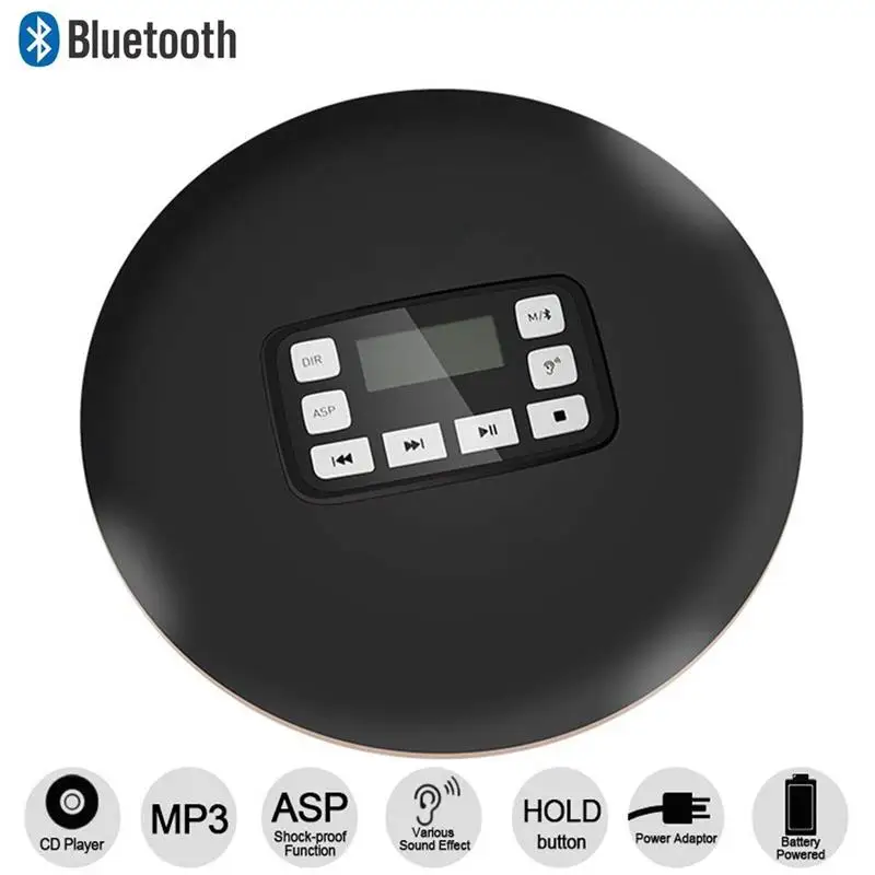 Bluetooth CD Player with LED Display Headphone Jack Anti Skip Protection Anti Shock Personal CD Music Disc Player for Kids Adult