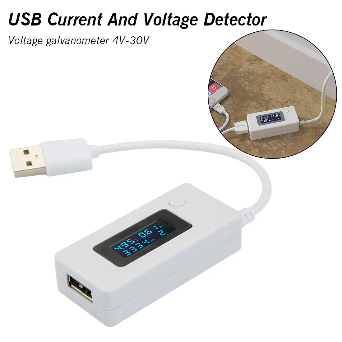 

LCD digital display Battery capacity tester Mini 15W Portable Battery Detector Voltage Current Meter Mobile Power Charger