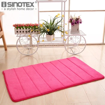 

Memory Foam Floor Bath Mat Coral Velvet Anti-slip Bathroom Rug Magnificent 40x60 50x80 Stripe Fleece High Absorbency Carpet