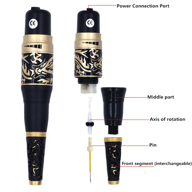 Золотой дракон, перманентные наборы для машинного макияжа, Тайвань,, подводка для глаз, губ, косметическая тату машина с иглой для татуировки