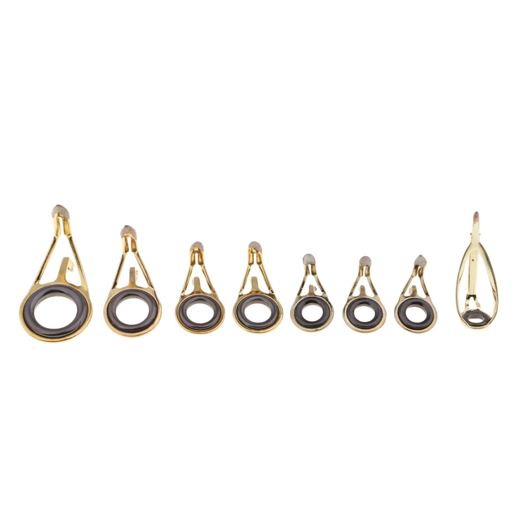 8 Pieces Fishing Rod Guide  Eye Ring Guide Tip Rod Repair Kit Wear-resistant Ceramic Ring cannes à pêche Cañas de pesca