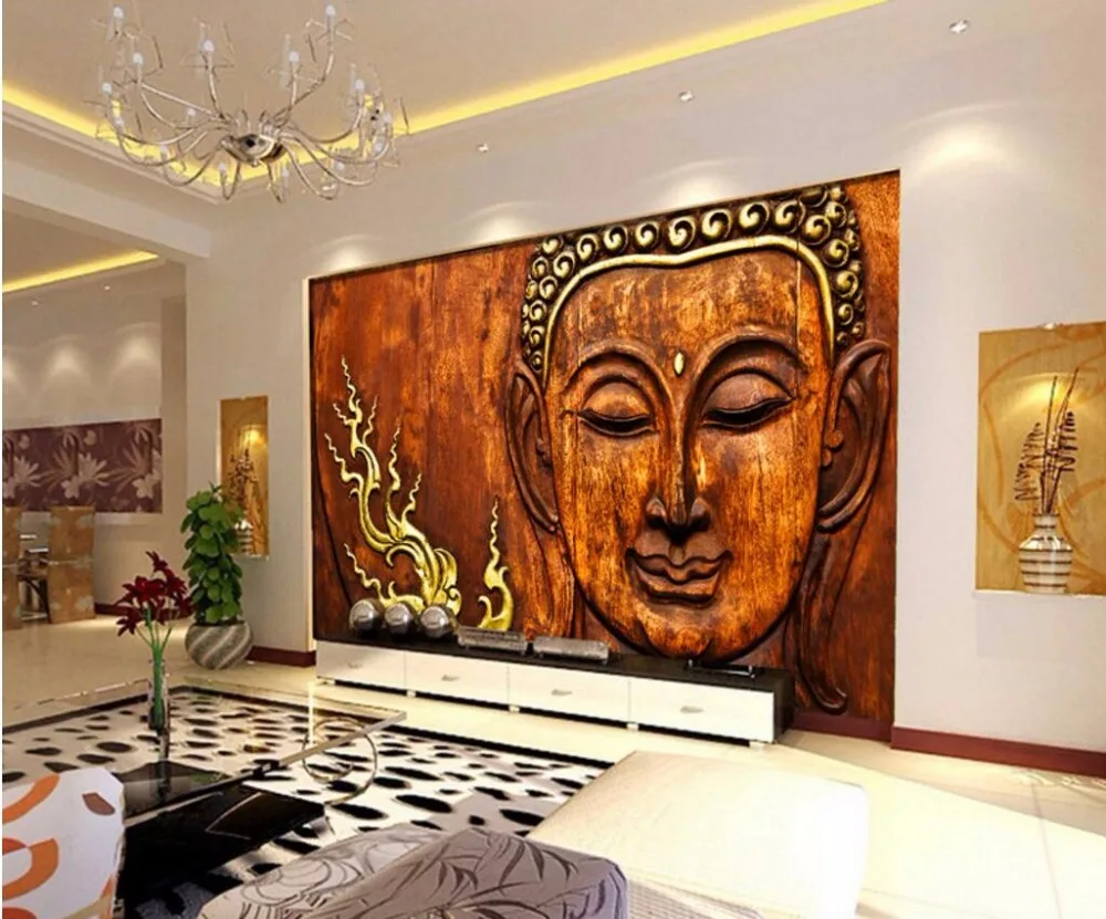 Beibehang статуя Будды papel де parede 3d фото обои современное искусство живопись гостиная спальня ТВ фон настенная бумага