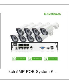 G. Craftsman 5MP POE HD ip-камера, уличная Водонепроницаемая инфракрасная камера ночного видения Onvif 2,6 CCTV, видеонаблюдение, безопасность P2P, электронная почта