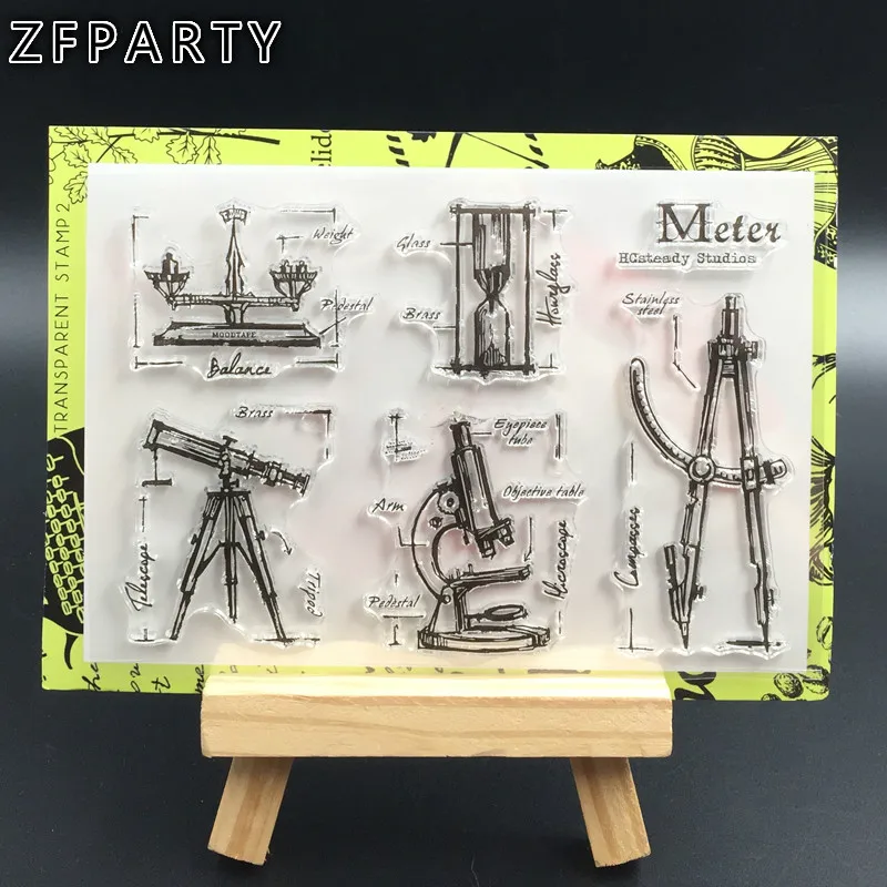 

ZFPARTY Measuring Instrument Transparent Clear Silicone Stamp for DIY scrapbooking/photo album Decorative clear stamp sheets