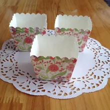 Пищевой материал недорогие коробки для кексов, цветок Маффин съедобный пирог чашки вкладыши чехол контейнер держатель украшения