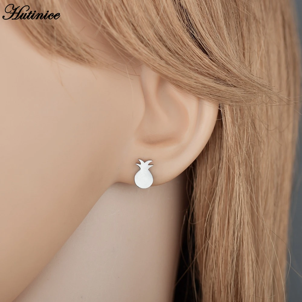

Stainless Steel Cute Fruit Stud Earrings for Women Minimalist Post Pineapple Earring Fashion Jewelry Boucle d'oreille Femme
