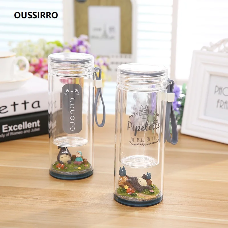Cartoon Glass Creative Fruit Portable Drinking Cup Student Cute Rope Teacup Male and Female