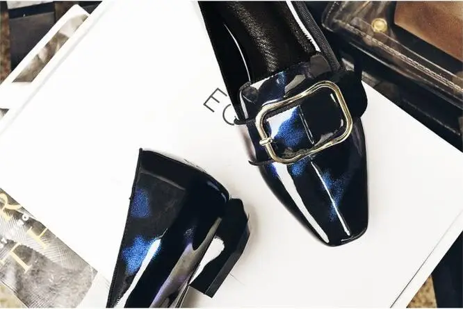 High quality casual Women shoes New Fashion leather woman cozy Slip-On Square Toe flats Office Career shoes womens Mujer W074 Women's Shoes
