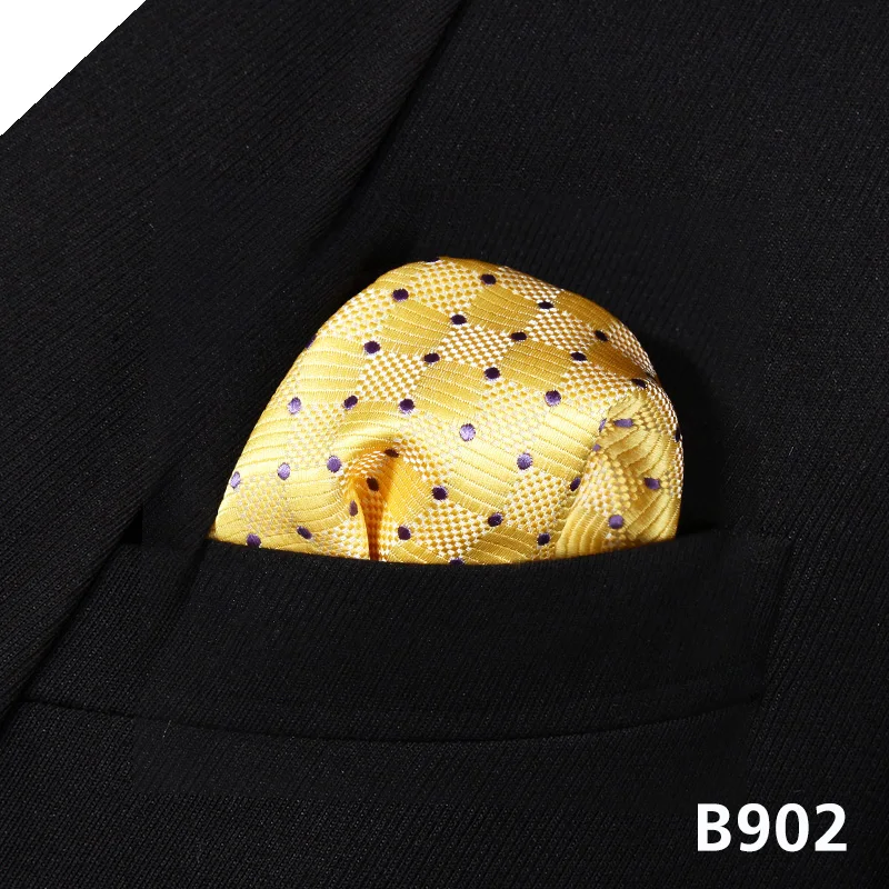 Горошек проверьте мужчин Silk Pocket Square Hanky Свадьба платок# B9 платок классический свадьбу