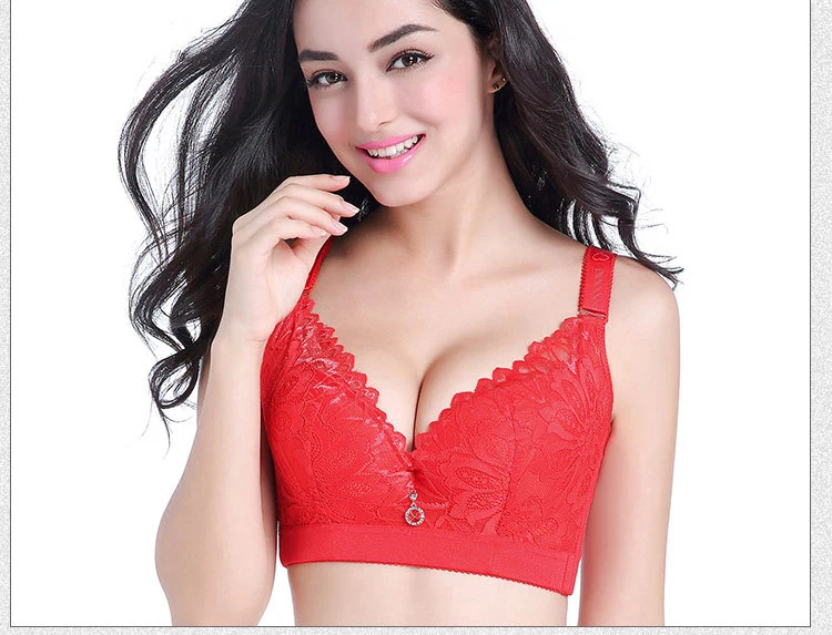 Jerrinut Plus Size Bras For Women Sexy Lace Bra Bralette Underwire Full Cup Super Push Up Brassiere D E Cup 105 110 Intimates 13