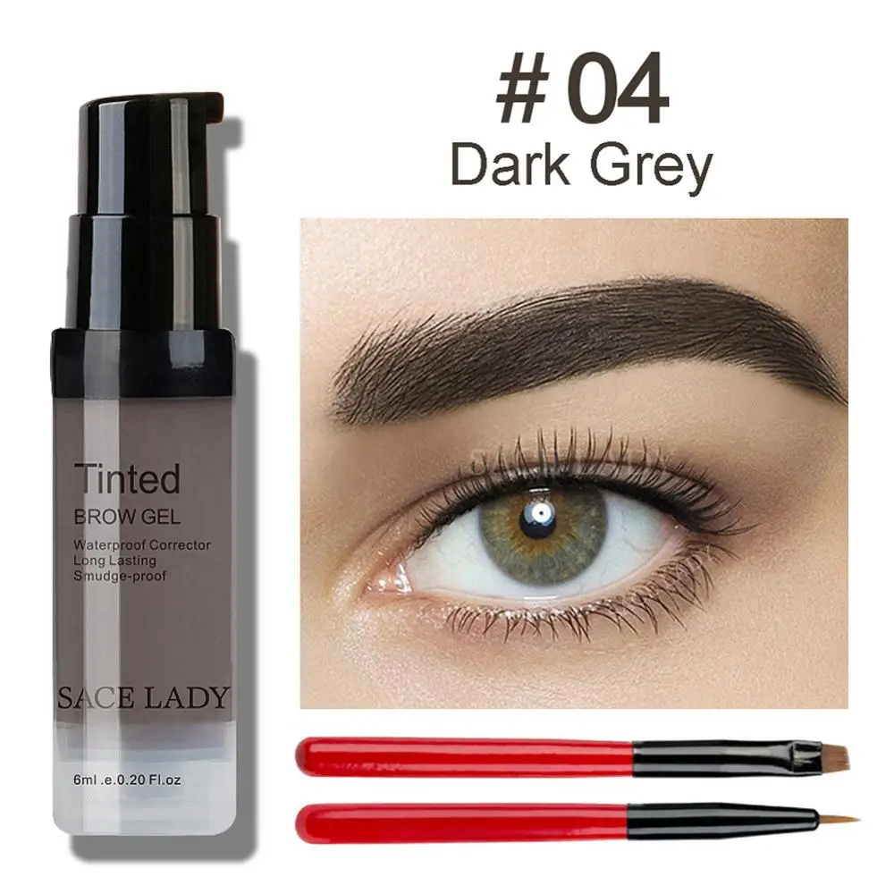 Sace lady, водостойкая краска для бровей, гель, макияж, тени для глаз, для бровей, воск, стойкий оттенок, тени, макияж, краска, помада, брендовая косметика - Цвет: 11 Dark Grey Set