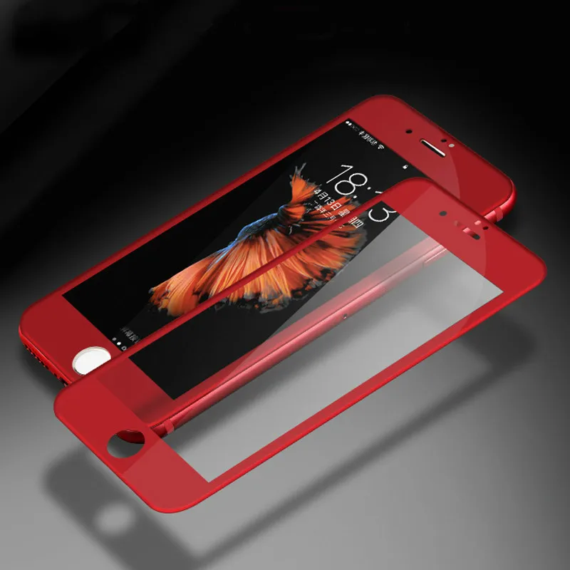 4D Защитная пленка для экрана для iphone 8 6, красное закаленное стекло для iphone 7, 7 Plus, 9 H, Защитная пленка для экрана для iphone x, 6s