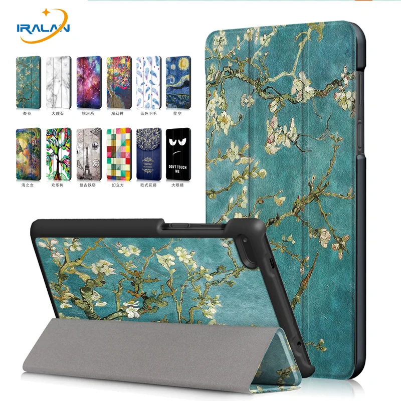 

2018 new Print PU Leather filp stand Cover For Lenovo Tab 4 Tab4 7.0 Essential TB-7304/F/N/X Tablet PC Case+Free film+Stylus pen