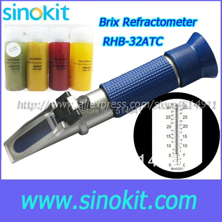 

Free Shipping Brix Blue Grip Refractometer RHB-32ATC Blue handle