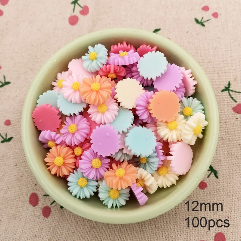 tiny glass animal figurines Resin Mix Color Daisy Flower Flat Back Resin Cabochon DIY Craft For Jewelry Hand Making Accessories Phone Case Decoration miniature horse figurines