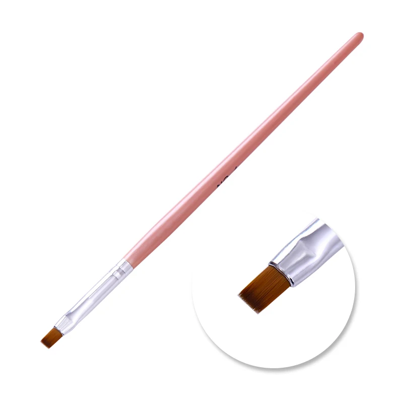 

1Pc Painting Brush Pink UV Gel Remover Pen Wooden Handle Powder Clean Nail Edge Cuticle Cleaner Manicure Nail Art Tool