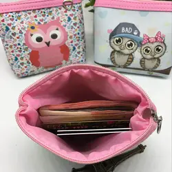Милый разноцветный женский кожаный кошелек с изображением животных, маленький держатель для карт, Женский кошелек для монет, клатч