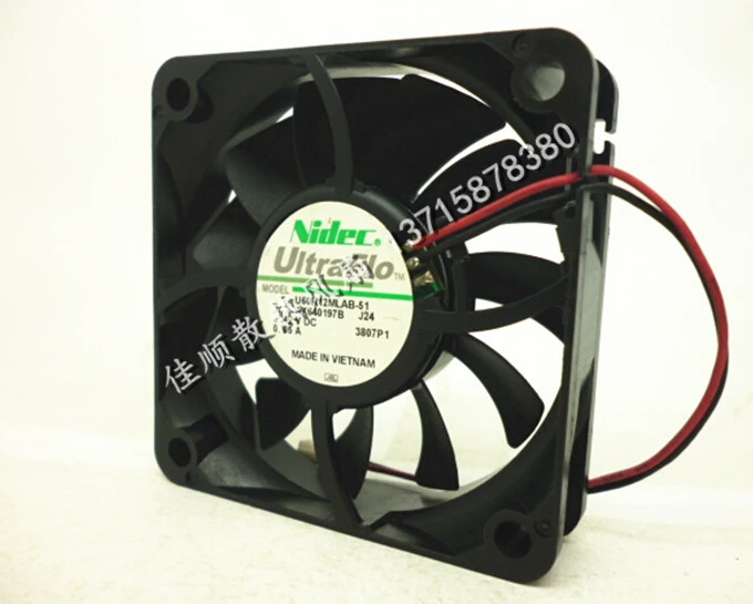 

Оригинальный Nidec U60R12MLAB-51 12V 0.05A 60*60*15 2 Вентилятор охлаждения 6 см