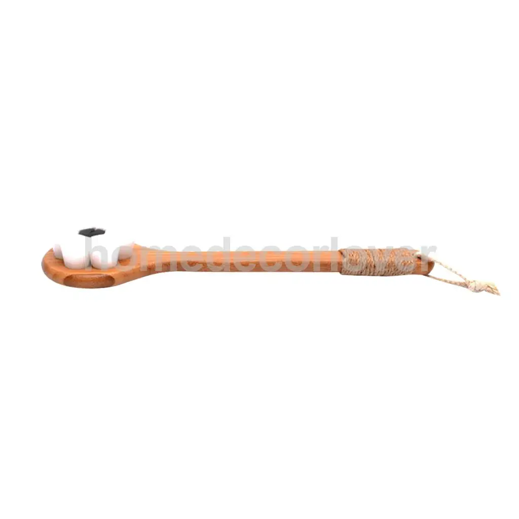 Длинная бамбуковая ручка в форме сливы волоконная щетка Массажер для тела Ванна Душ Спа скруббер