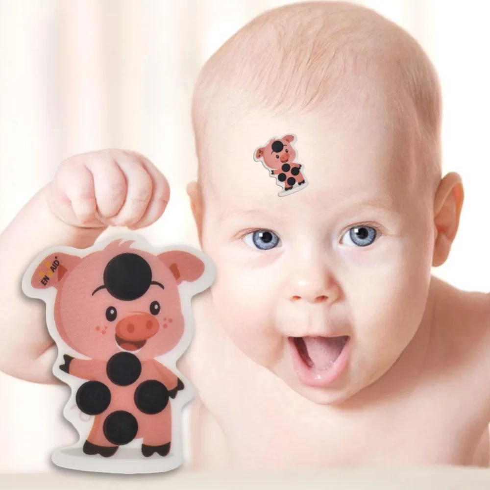 

10PCS Cartoon Sticker LCD Forehead Thermometers Body Fever Thermometers Head bands Children's Safety For Kids Care Thermometer