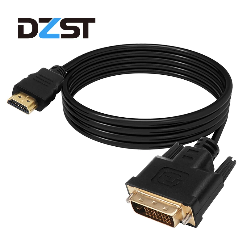 DZLST HDMI Мужской к DVI 24+ 1 DVI-D Мужской адаптер видео кабель позолоченный 1080P 1 м высокая скорость для HDTV плазменный DVD проектор ноутбука