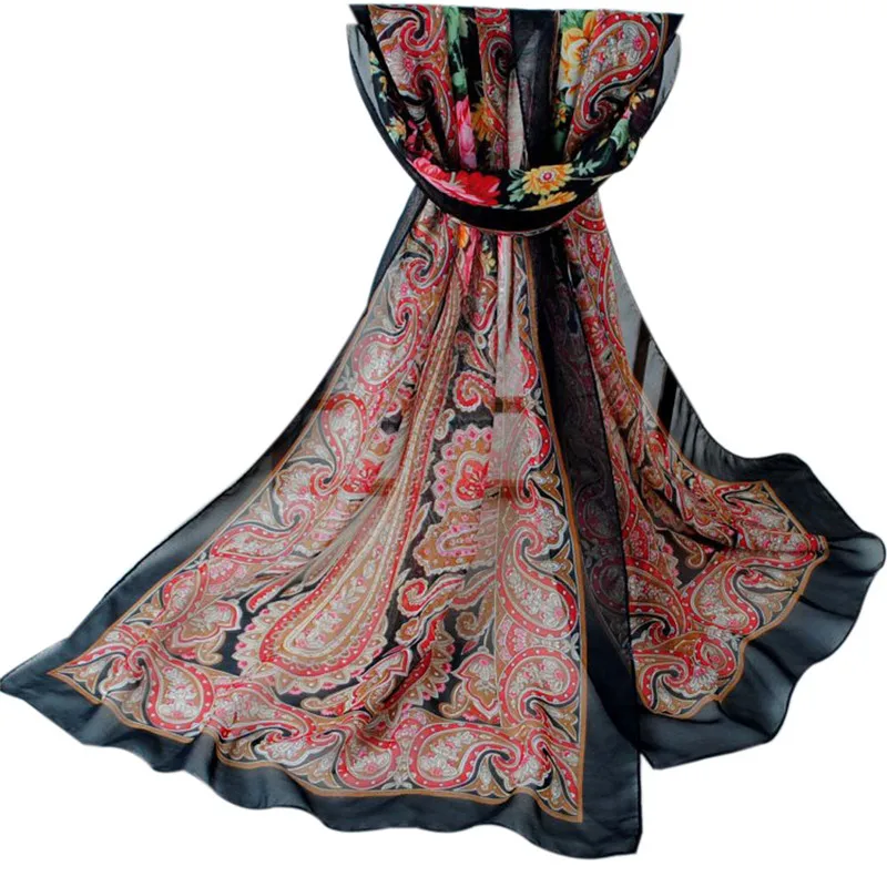 

12 Colors Scarf Women Lady Winter Autumn Printing Wrap Shawl Style 160*50cm Nation Chiffon Scarves Hijab Cachecol Feminino Gifts
