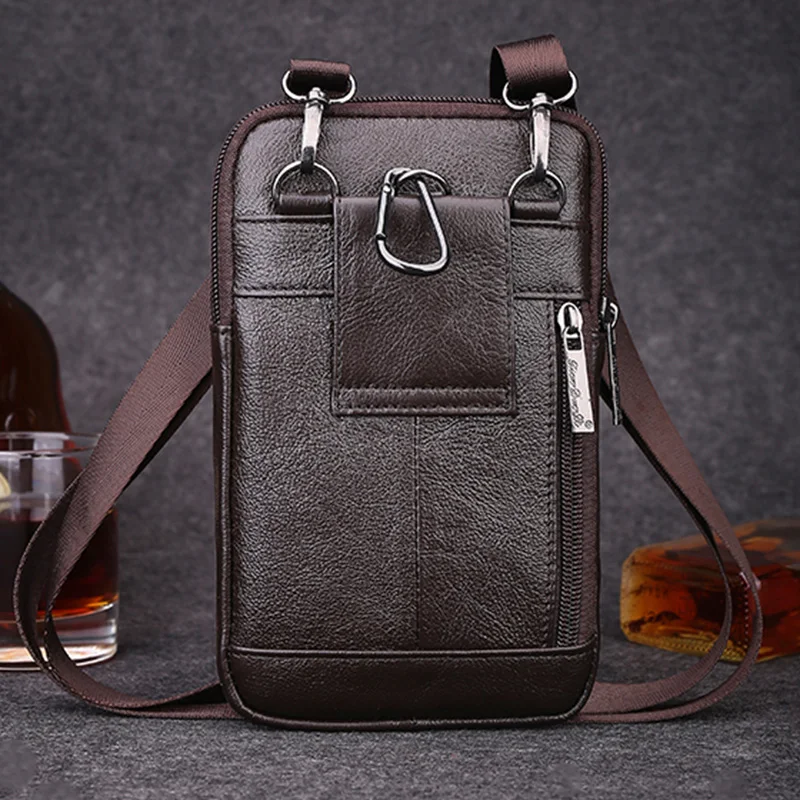 Мужская сумка портмоне из натуральной кожи с крючком|bag genuine leather|fashion shoulder bagsshoulder