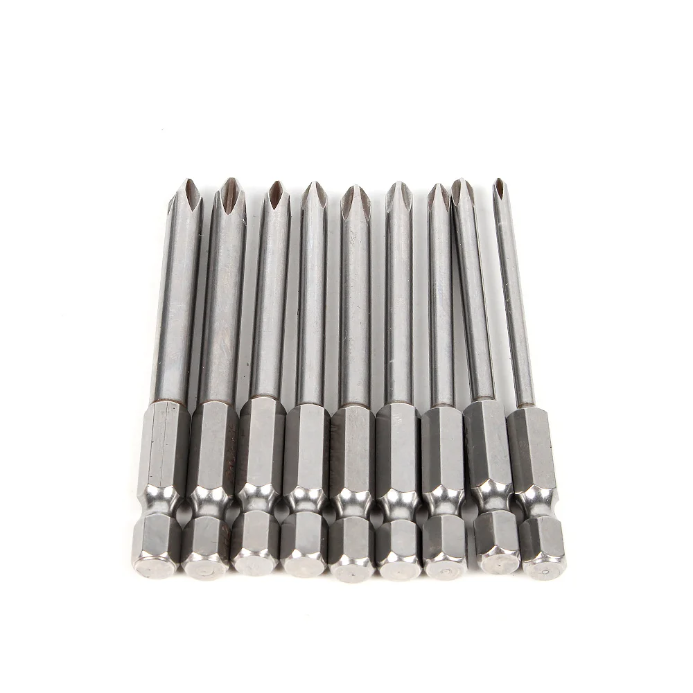 9pcs 75mm Long Hex For Cross Head Screwdriver Bits Screwdriver