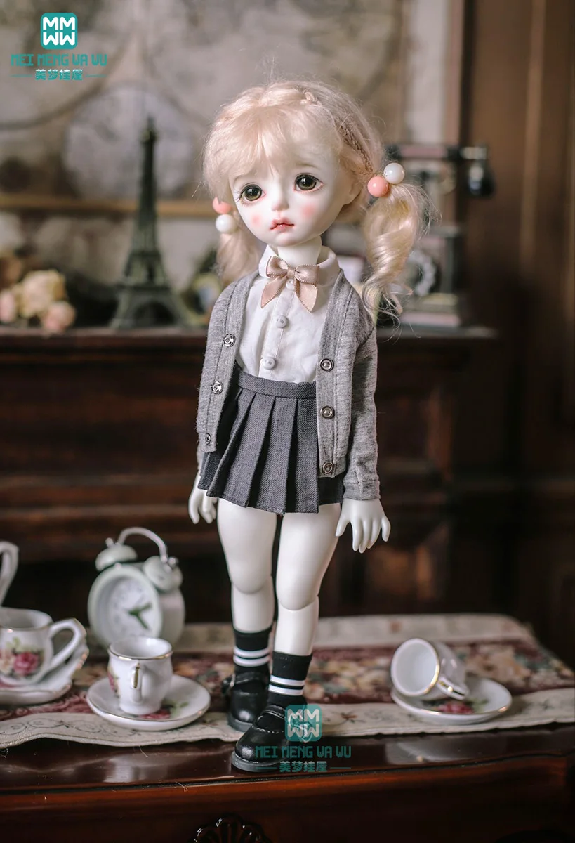 

Doll clothes fits 27cm-30cm 1/6 BJD doll Fashion student set student knit cardigan pleated skirt