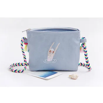 

Summer Women Messenger Bags Fashion Embroidery Canvas Cartoon Crossbody Shoulder Bags Small Female Handbags Tote
