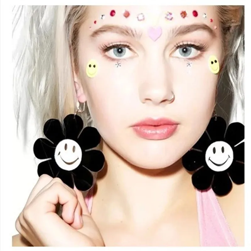 

Summer Fashion Women Jewelry Acrylic Big Flower Earrings