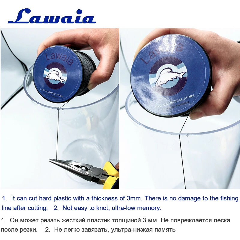 Lawaia خيط صنارة الصيد 500 m قوي الحصان 4 فروع مضفر الصيد سلك Dneema 10LB 30LB 40LB 80LB السلع ل يطير الصيد دي Pesca