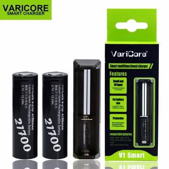 

VariCore V1 18650 Smart battery Charger + 2PCS VariCore 21700 Li-ion Battery 3.7V 4100mA V-21D 35A Power battery E-cigarettey