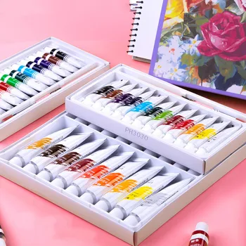 

Watercolor Paint Set Kids Art Water Color Pigment Non-toxic Acuarelas 12/18/24/36/48 Colors 12ml Watercolor Paints Art Supplies