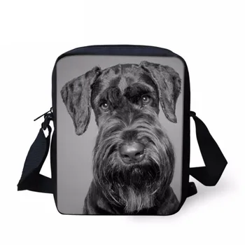 

Funny 3D Animal Puppies Schnauzer Printing Women Men Crossbody Bags Brand Design Mini Messnger Bags Travel Handbags Sumka