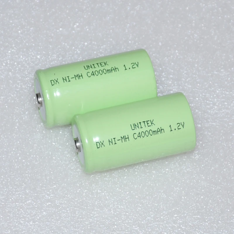 1 pièce UNITEK 1.2v batterie rechargeable Ni Mh NIMH taille C 4000mah